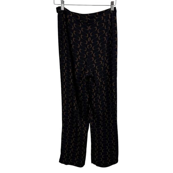 Reformation Noah Cropped Top & Pants Two Piece Set Linguini Print Black Brown 6 - Picture 16 of 16
